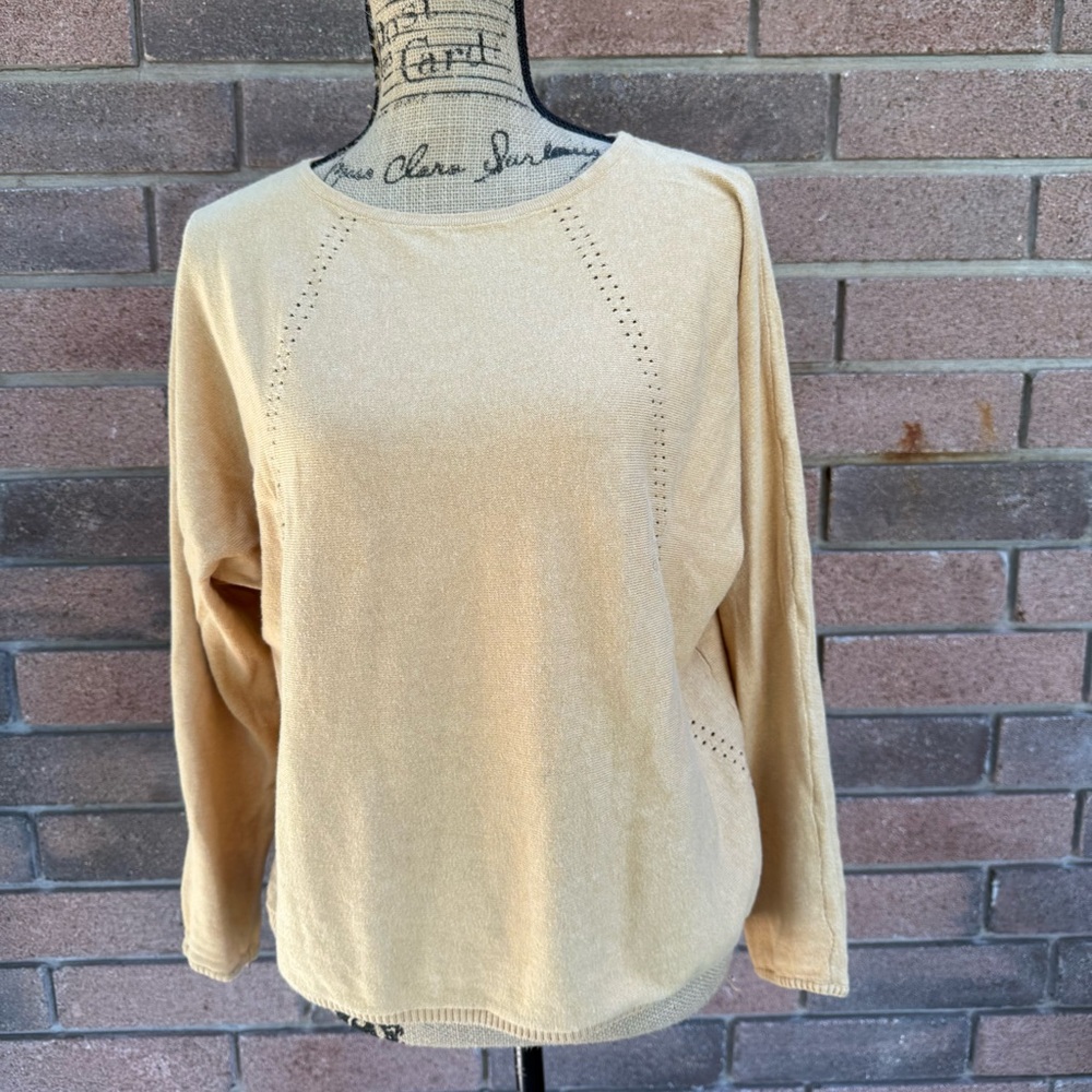 Threads 4 Thought Women's Mustard Yellow Crew Neck Sweater Size 12